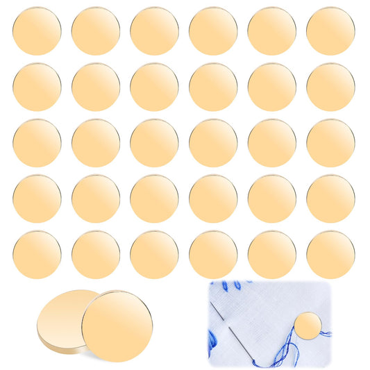 30Pcs Golden Metal Buttons Round Metal Flat Button, Round Shaped Sewing Button Alloy Sewing Buttons, Metal Button Gold Buttons for Sewing, Shirt Coat Jacket Suit Buckle Buttons(25mm)