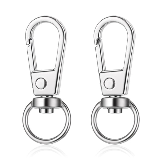 2 Pcs Silver Metal Lobster Claw Swivel Snap Hook Key Chain Hooks Lanyard Key Chain Clips DIY Claw Clasps for Jewelry Purse Jewelry Making Bags Keychain Connector Art Crafts