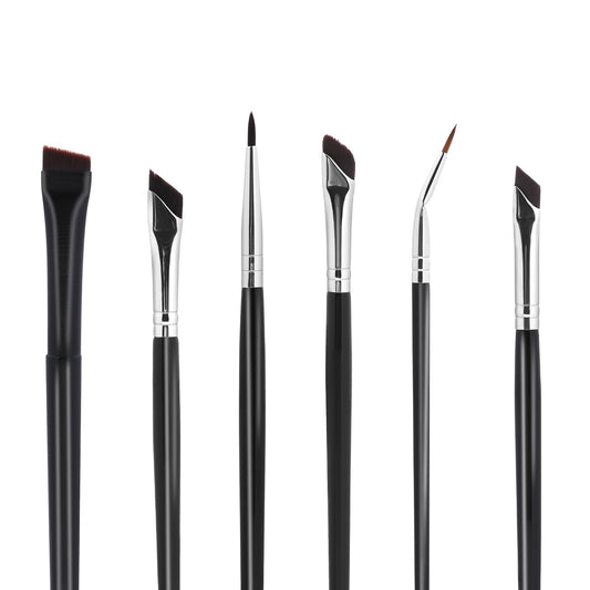 Eyeliner Brushes Fine Point, 6 Pieces Eyeliner Brushes Precision Brow Brush Concealer Brush Makeup Brush Professional Fine Slanted Angled & Ultra Flat Thin Eyeliber Brush for Beauty Cosmetic Tool
