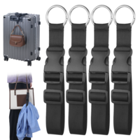 4 Pack Adjustable Luggage Straps, Jacket Gripper Strap Add a Bag Suitcase Belts with Quick Release Buckle Travel Straps for Luggage Travel Strap to Attach Items to Luggages Black