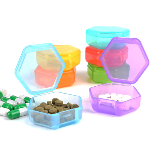 7 PCS Small Pill Organizer Portable 7 Day BPA Free Mini Pill Organizer Daily Pill Box Portable Moistureproof Daily Pill Box Organizer for Pocket Purse Briefcase Travel Pills Medicine