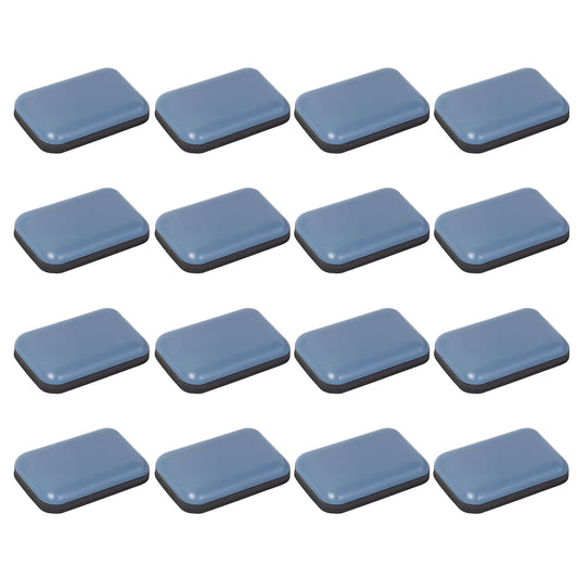16Pcs Square Self-Stick Furniture Sliders, 1.4" x 1"Self-Adhesive Furniture Glides for Sofa Table Chair Adhesive Table Desk Chair Movers Pads for Smooth Floors and Carpets