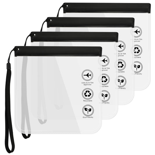 4 Pcs Clear Travel Toiletry Bag TSA Approved Travel Bag Quart Size Travel Essentials Clear Travel Bags for Toiletries for Women Men
