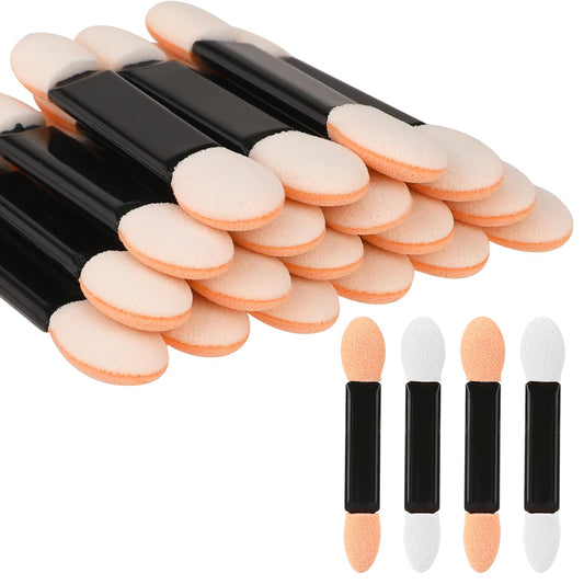 Eyeshadow Applicators, 50Pcs Disposable Dual Sides Eye Shadow, Eye Shadow Brushes Set, Sponge Brush, Black Sponge Brush, Eye Makeup Brushes for Women Girls(Black, 2.1inch)
