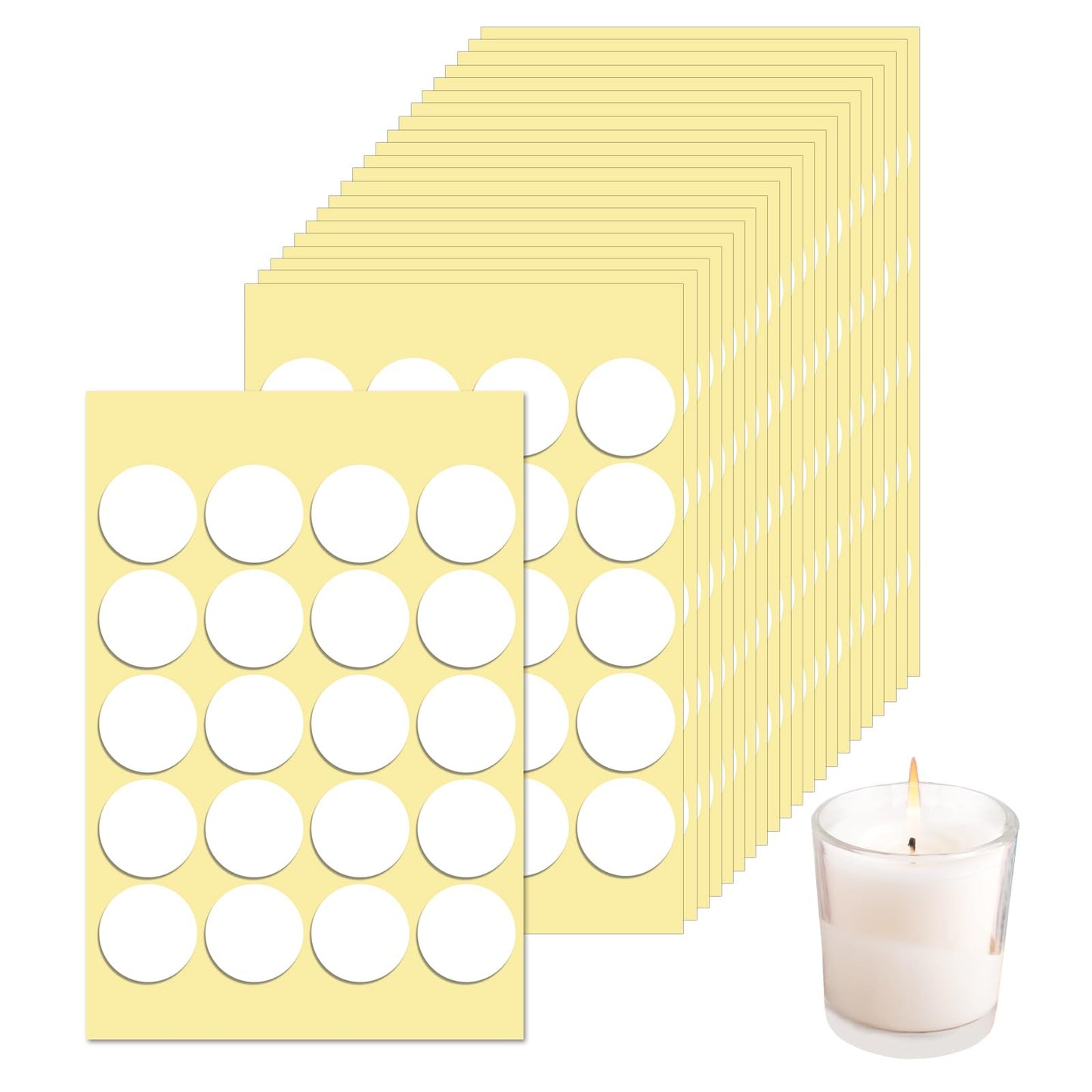 salbsever Candle Wick Stickers, 500 count, EVA, for Candle Making, Heat Resistance, Double-Sided, Wick Glue, Flame WICK