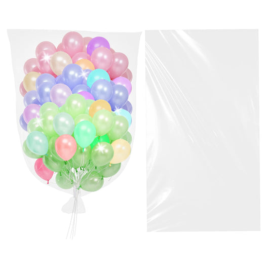 Mozeat Lens 2 Pack Balloon Bags Large for Transport Reusable 98.4 x 59.1 Inches Large Clear Plastic Balloon Drop Bag Giant Balloon Storage Bags for Transport Birthday Wedding Christmas Party Supplies