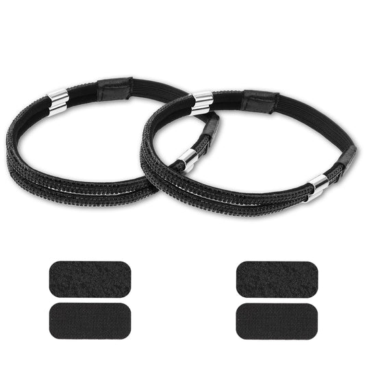 KALIONE 1Pair Shoe Straps Belt,Black Dimond Detachable Replacement Ankle Straps for Heels Elastic High Heels Shoe Straps Dual-Purpose Rhinestone Shoe Belt Band for Women Girls Holding Loose High Heels