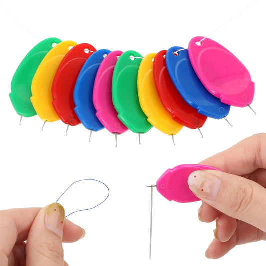 Needle Threaders, 10 Pcs Small Needle Eye Threader Tool Sewing Gadgets Easy Sewing Supplies Fast and Precise Threading for Quilting Hand Sewing, Sewing Machine, Embroidery, Cross-Stitch (10 Colors)