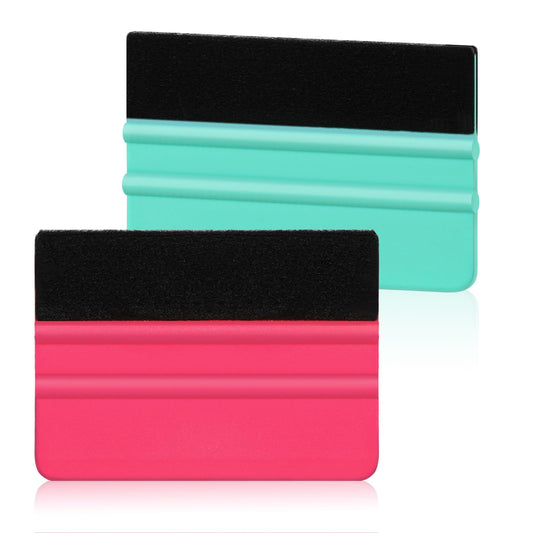 2pcs Plastic Squeegee with Felt Edge 4 Inch Felt Squeegee Vinyl Scraper Tool Decal Applicator Remove Bubbles for Car Vinyl Wrap, Window Tint, Wallpaper, Decal Sticker