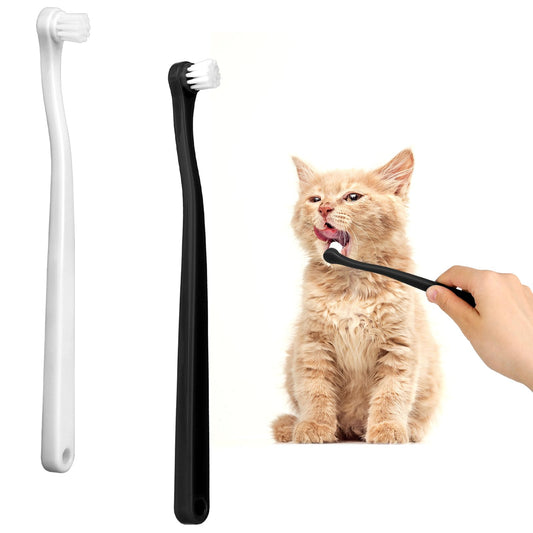 2 Pcs Dog Toothbrushes Pet Toothbrush with Ultra Soft Nano Bristles Micro Head Kitten Teeth Cleaning Brush Pet Dental Care Toothbrush for Small Dog Cat, Pet Deep Clean Dense Brush
