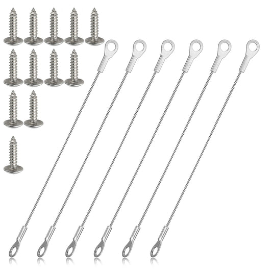Cabinet Door Restraint Cupboard Hinge Limiter Opening Angle Limiter Cupboard Door Protector Hinge with Mounting Screws Stainless Steel Restraint Cable for Limit Swing (6 Inch)