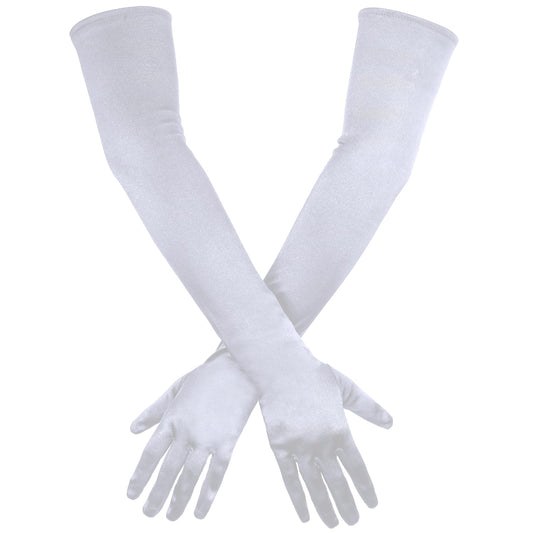 KALIONE Long Evening Gloves 21" Opera Gloves 1920s Satin Gloves for Women, Elbow Satin Gloves Stretchy Long Spandex Opera Gloves, Long Black Gloves For Party Evening Party Bridal Opera