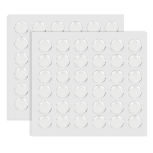 72pcs Glass Table Top Bumpers 15mm Self Adhesive Bumpers Pads, Sticky Suction Pads, Glass Table Top Spacer, Round Stopper Dots for Drawer Cabinet Doors, Sticky Silicone Feet Bumpers