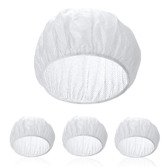 Vin beauty Mesh Sleep Cap 4 Pcs Hair Net for Women Sleeping Hair Nets Women Night Mesh Bonnet for Curly Frizzy Hair Protection Factory Kitchen Warehouse Worker White