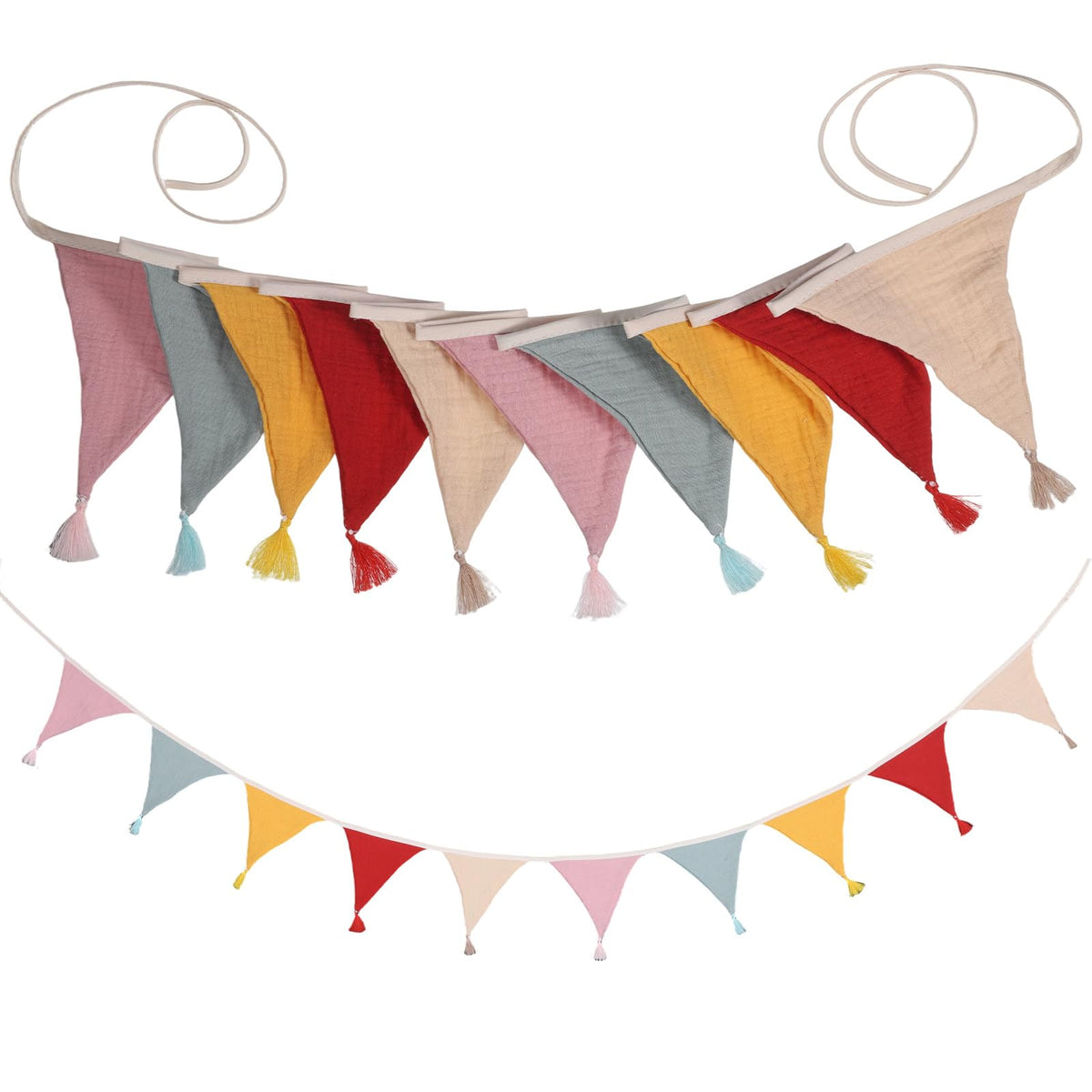 Bunting Fabric Outdoor, 2.6 m Bunting Muslin Decoration