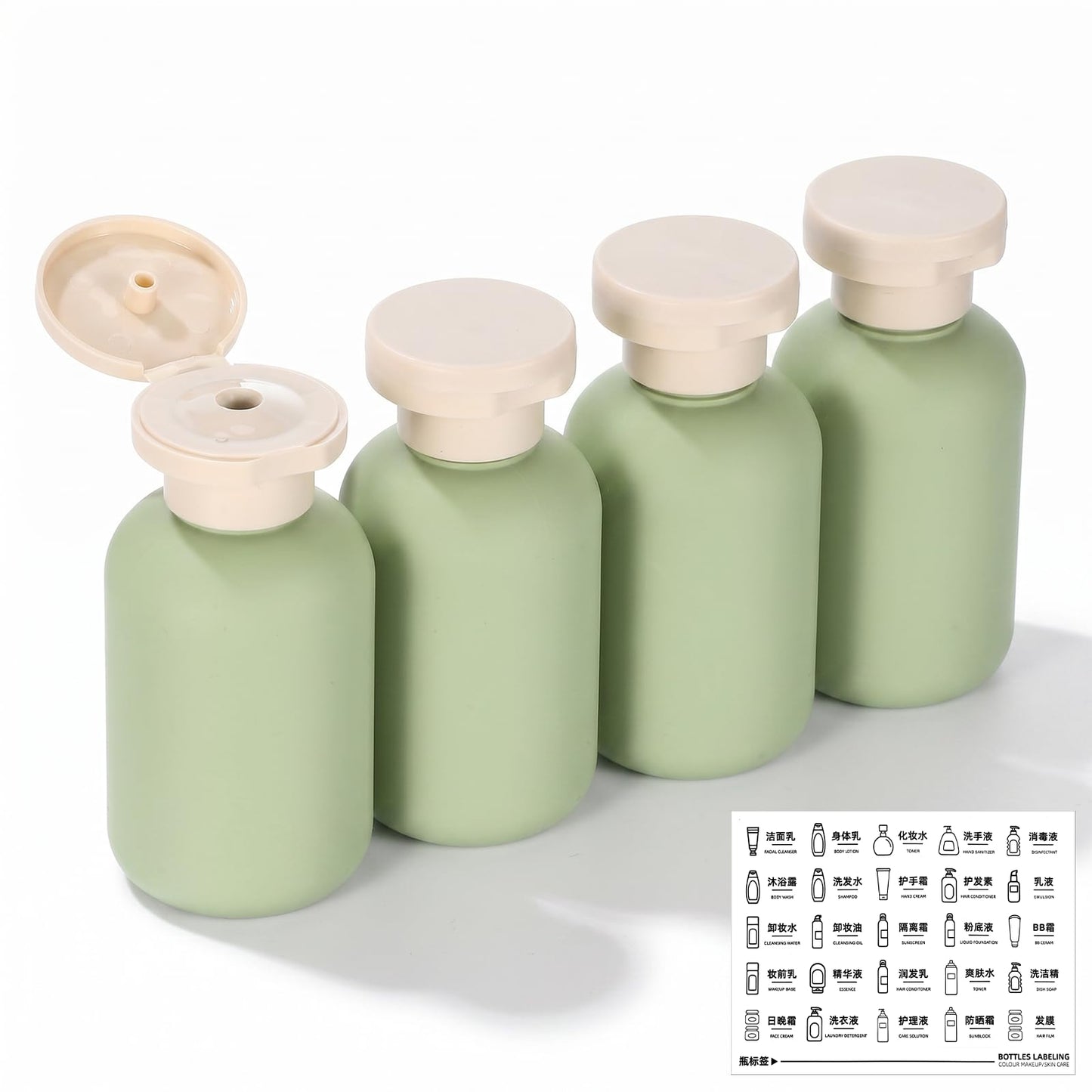 Large Travel Bottle, 4PCS 3.4oz Travel Shampoo Bottles for Toiletries