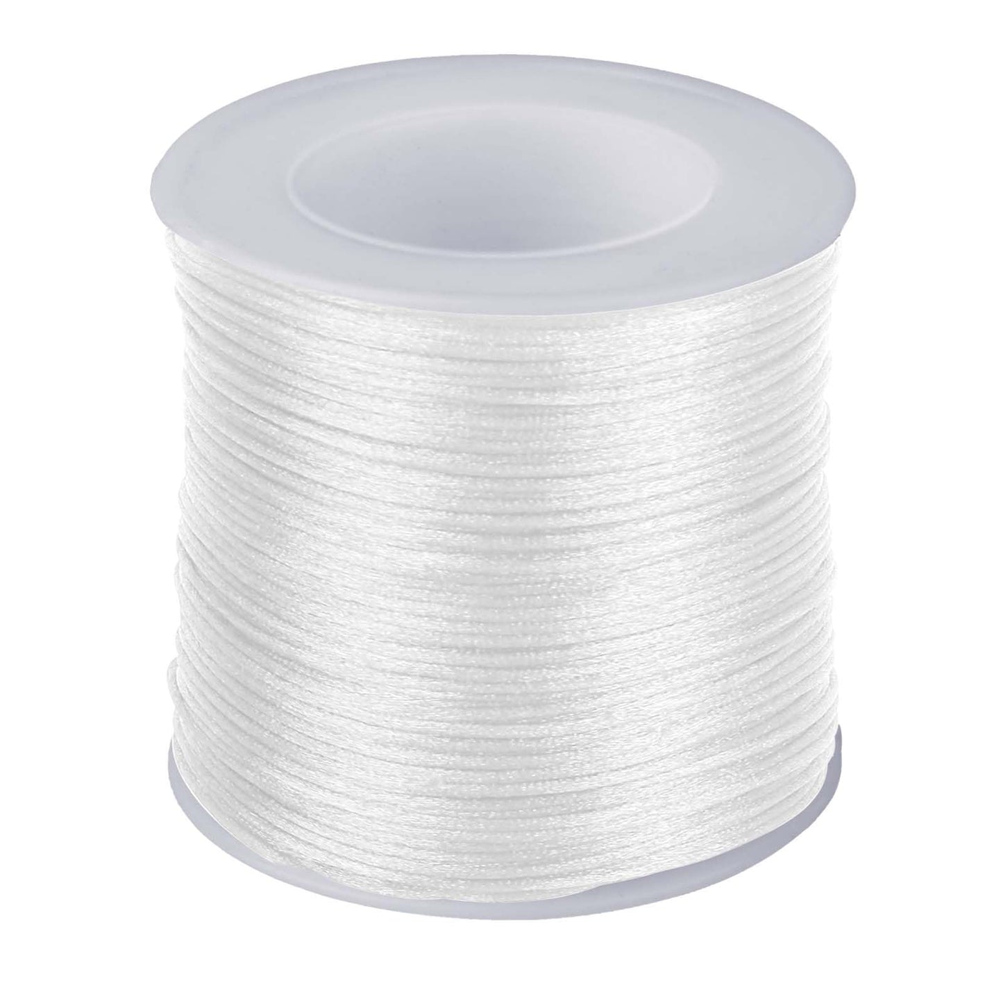 1.5mm X 60 Yards Nylon Cord White Bracelet String White Nylon Satin Cord Wind Chime String Thread Macrame Waxed Braided Trim Cord for Valentine's Day Present Jewelry Making, Beading, DIY Craft, Blinds