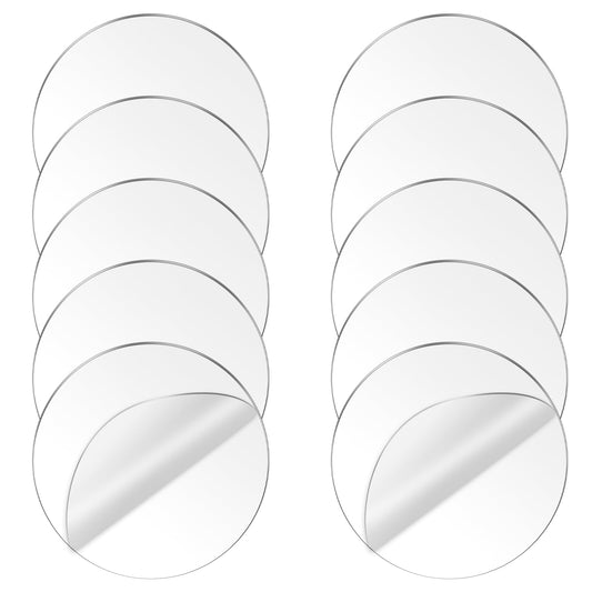 KALIONE 10 Pcs 6 Inch Clear Acrylic Circle Round Acrylic Sheets Blanks Acrylic Discs Sheet for Cake Discs Painting Art Craft Project DIY Ornament