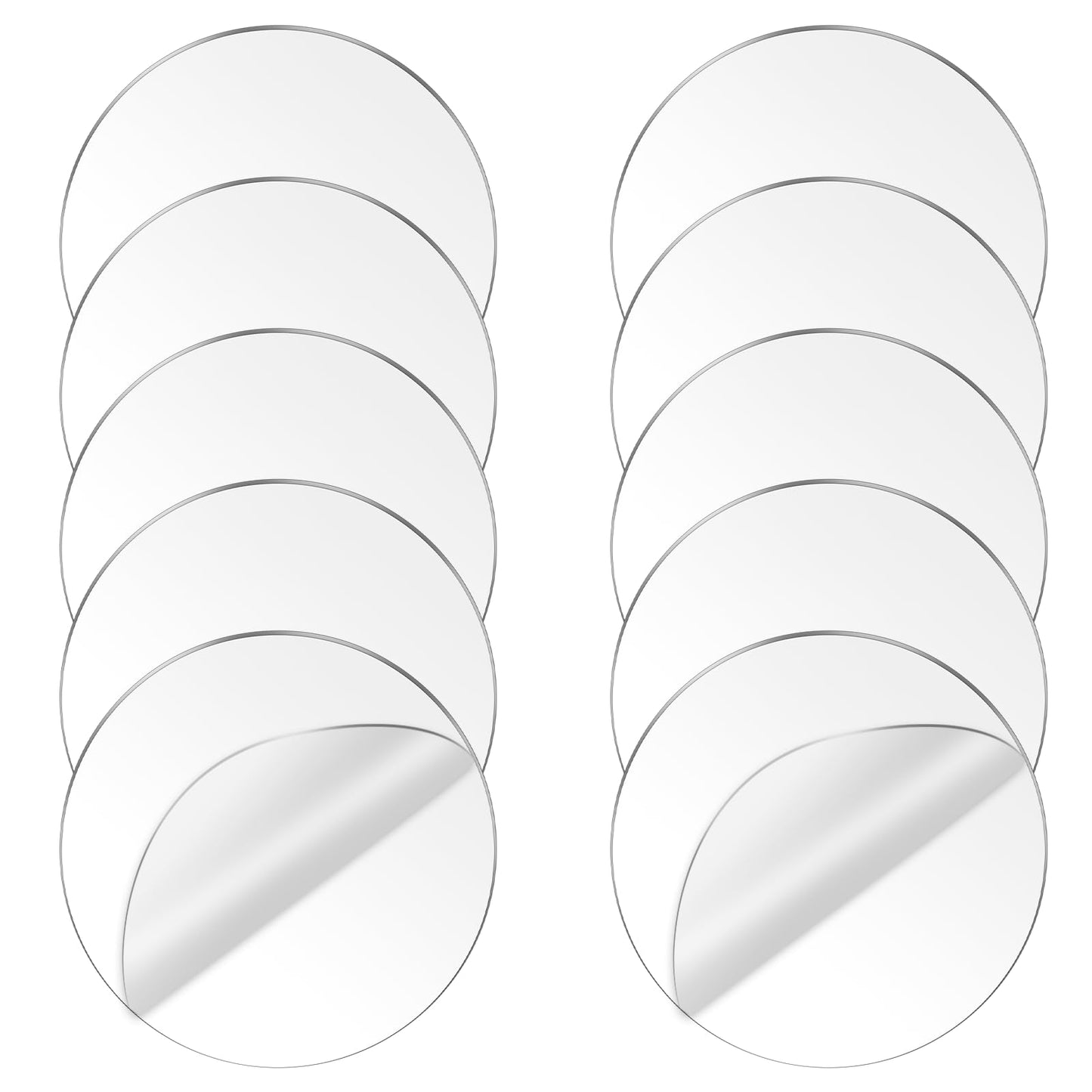 KALIONE 10 Pcs 6 Inch Clear Acrylic Circle Round Acrylic Sheets Blanks Acrylic Discs Sheet for Cake Discs Painting Art Craft Project DIY Ornament