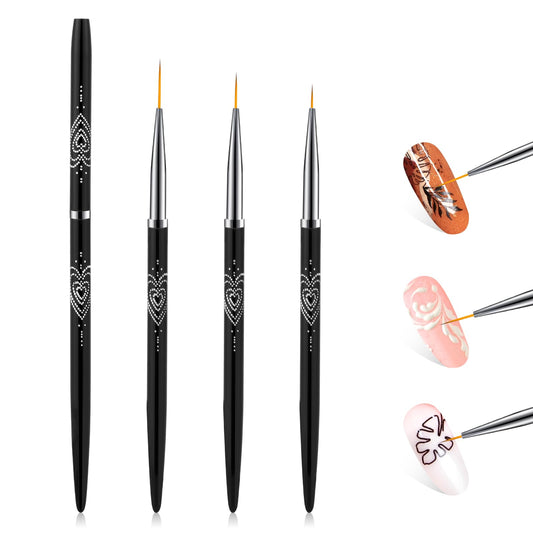 3 PCS Nail Liner Brush Set Nail Art Liner Brushes for Nail Art Thin Nail Polish Design Brush for Gel Polish French Manicure Strips Nail Paintings Tools