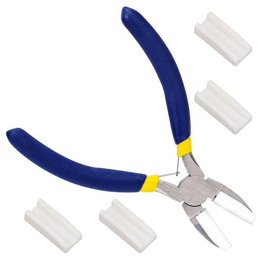 Nylon Pliers Jewelry Making Tools Carbon Steel Tools Jaw Pliers for Beading,Looping, Shaping Wire, Jewelry Making (Blue)