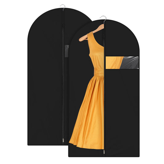 Garment Bags for Hanging Clothes, Breathable Garment Covers Grey PEVA Lightweight Garment Bag Zipper Suit Bags for Travel with Clear Window, 24'' X 47'' Clothes Cover Dress Bags for Gowns Dust Cover