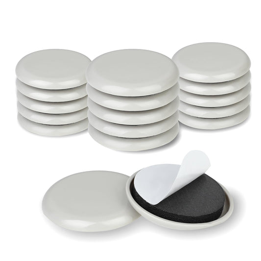 12pcs Round Furniture Sliders for Carpet 2 inches Reusable Moving Pads Self Adhesive Beige Moving Men Gliders Furniture Sliders for Carpet and Hardwood Floors Moving Furniture