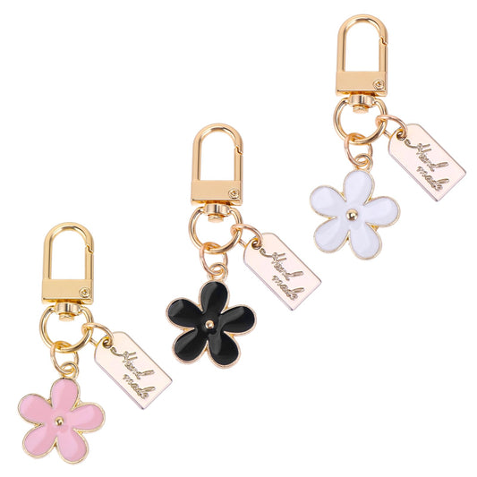 KALIONE 3 Pcs Handbag Charms for Women Flower keychains Backpack Charm Aesthetic Keychain Charms Car Key Ring Pendant for Handbags Purse Backpacks Decoration