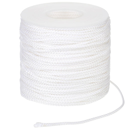 White Window Pull Cord String, 1.8mm White Braided Roller Blinds Rope Blind Cord String, Pull Cord for Blinds, Braided Lift Shade Cord for Aluminum Blind Shade Repair