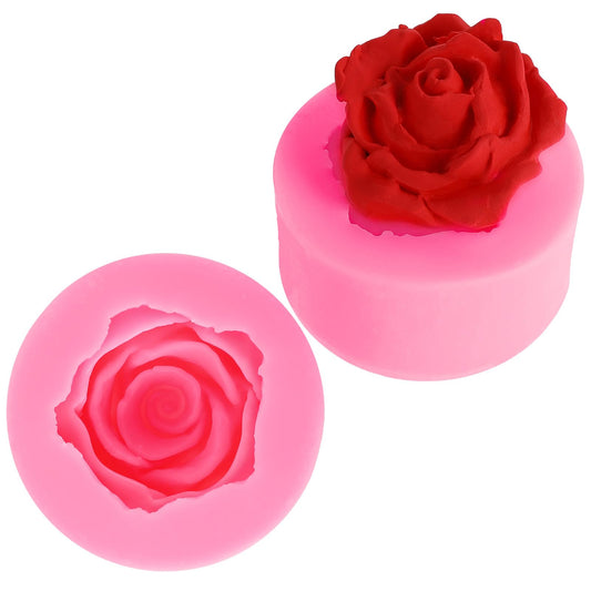 2 PCS Rose Silicone Mold Cake Silicone Flower Molds Rose Chocolate Mold Cake Decorating Tools Sugarcraft Cake Molds Fondant Molds for Baking Cake Making Ice Candy Jelly Soap