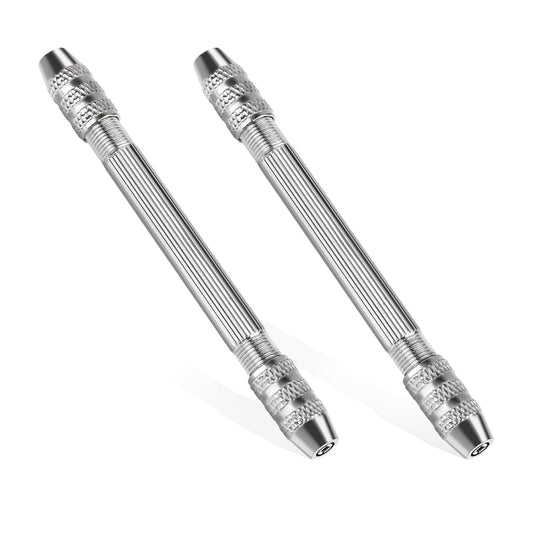 2PCS Double Ended Pin Vises DIY Hand Drills Pin Vise Drill Bit Stranding Tool Hand Push Drills Twisted Copper Wire Tool, Mini Pin Vise Artifact Handmade Antique Jewelry Making Tool
