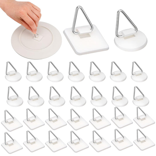 30 PCS Invisible Adhesive Plate Hanger Plastic Adhesive Picture Hangers Without Nail Adhesive Wall Hangers Frame Hangers Plate Holder for Plate Pictures Wall Art Decor