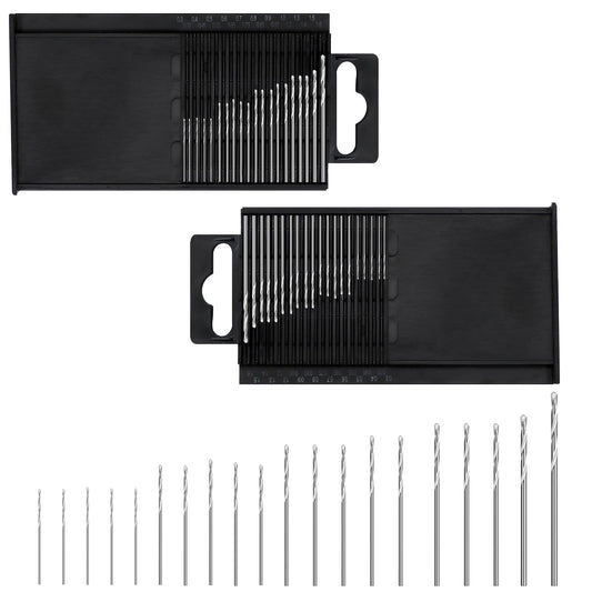 KALIONE 40 Pieces 0.3-1.6 Mm Hss Micro Twist Drill Bit, Mini Drill Bits, Micro Diamond Drill Bits, Fully Ground High-Speed Steel Micro Drill Bit Set for Plastic Wood Soft Metal, Silver