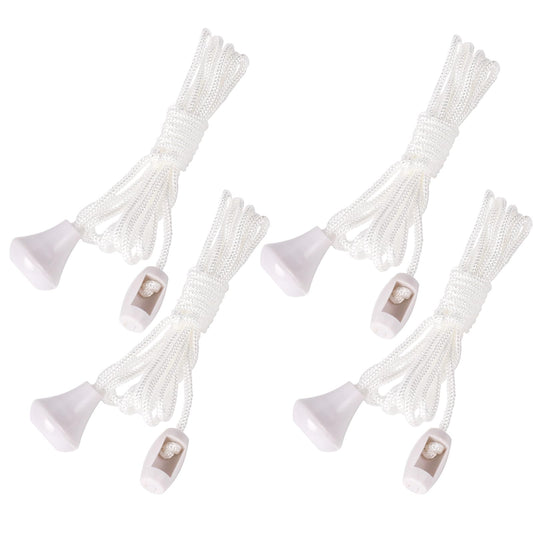 KALIONE 4pcs White Pull Lights, Nylon Light Pulls, Replacement Cord Pull for Ceiling Switch,Switch Pulls, Light Pulls for Ceiling Switches, Bathroom Light Pulls, Replacement Light Pulls (1.5m, White)