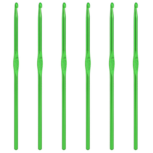 6Pcs 4mm Aluminum Crochet Hook, Knitting Needles Craft Yarn, Crochet Hook for DIY Craft, Gold Crochet Needles for Knitting Scarf(Green)