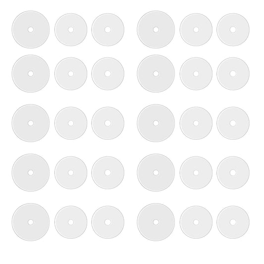 30Pcs Silicone Healing Non Pull Piercing Discs 7/9mm Clear Earrings Backs Stabilizer Silicone Earring Backs Stopper Stabilize Earlobe Support Patches Silicone Disc Pads for Piercing Bump