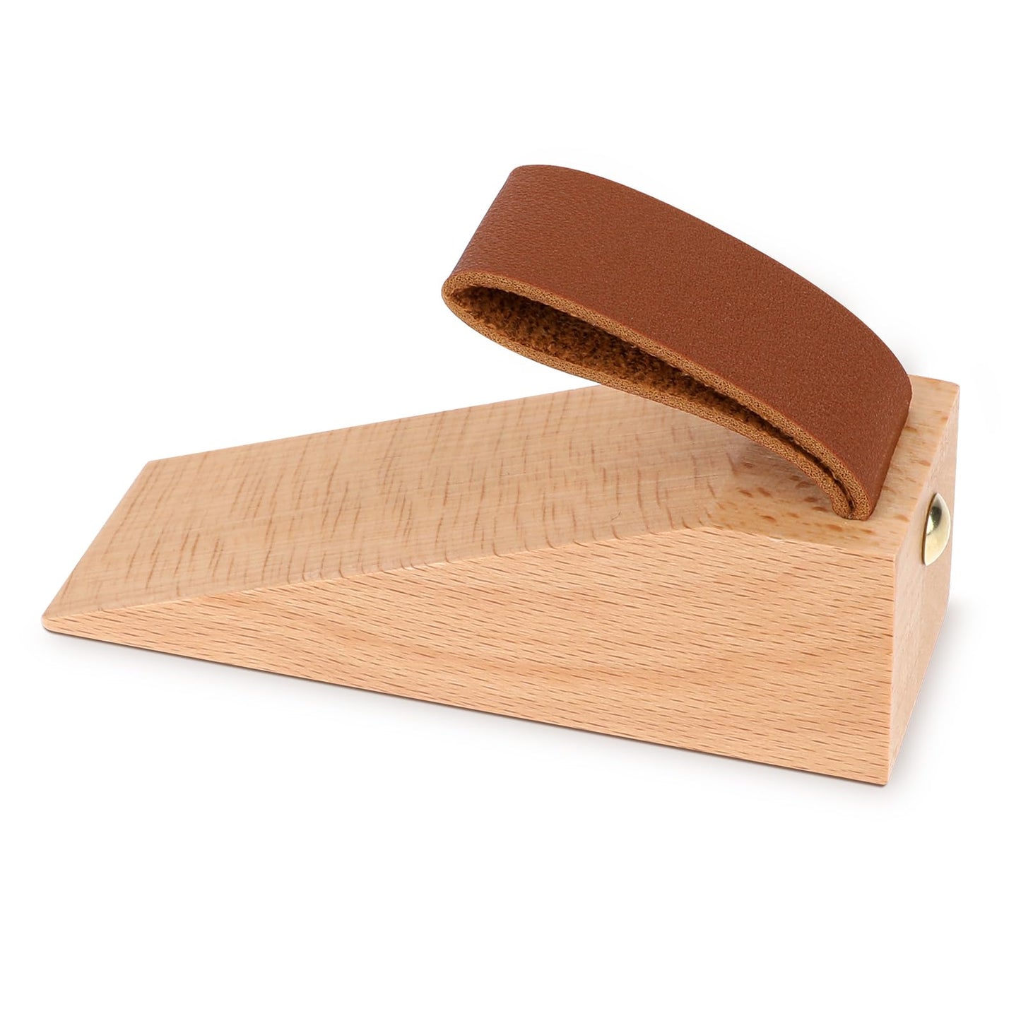 Wooden Door Stopper Wood Door Wedges for Bottom of Door Solid Non-Slip Security Door Wedges with Leather Strap for Hanging Door Stopper Fit for House Bedroom Office Living Room Hotel