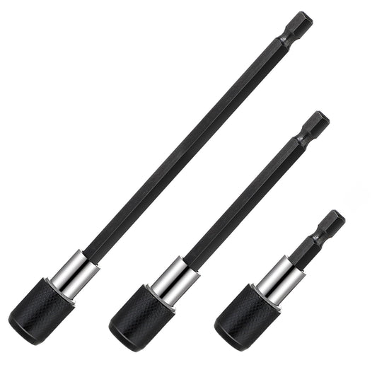 3Pcs Hex Drill Bit Extension Drill Bit Extender Holder, 1/4 Inch Magnetic Shank Screwdriver Drill Bit Holder for Screws, Nuts, Fast Change Holder 2.5" 4" 6" Extension Adaptes for Handheld Driver