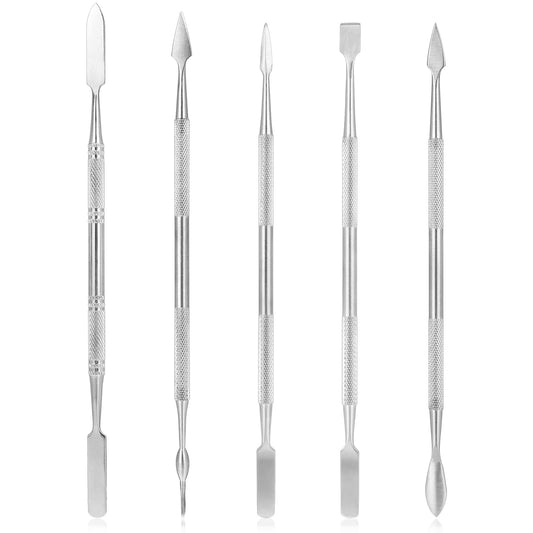 Pottery & Clay Sculpting Tools, 5 PCS Stainless Steel Spatula Wax Carving Tools Set Double-Ended Polymer Clay Tools Kit for Modeling, Embossing, Sculpting and Shaping Miniatures