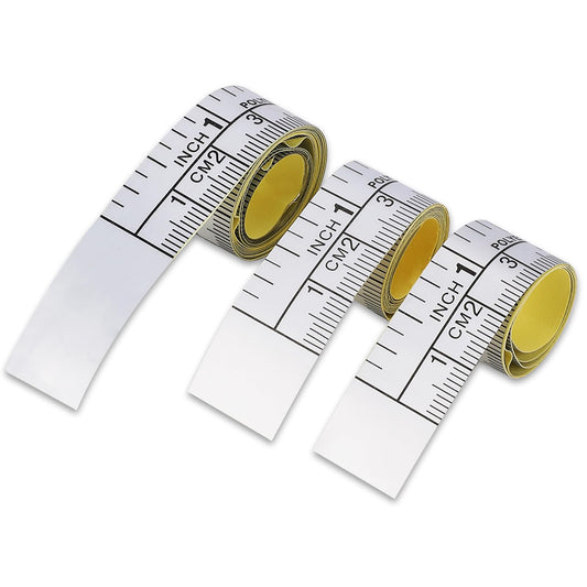 3Pcs Adhesive Measuring Tape,Workbench Ruler Adhesive Backed Tape Measure Waterproof Sticky Measuring Tape in 40 Inch, 24 Inch,12 Inch Double Scale Stick Tape for Work Woodworking,Saw, Drafting Table