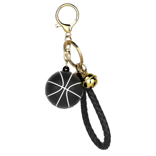 KALIONE Basketball Keychain for Boys Girls Sports Fan Basketball Key Rings, Novelty Sports Ball Key Chains Basketball Key Chain with Gold Small Bell Keychains Gift Keychain