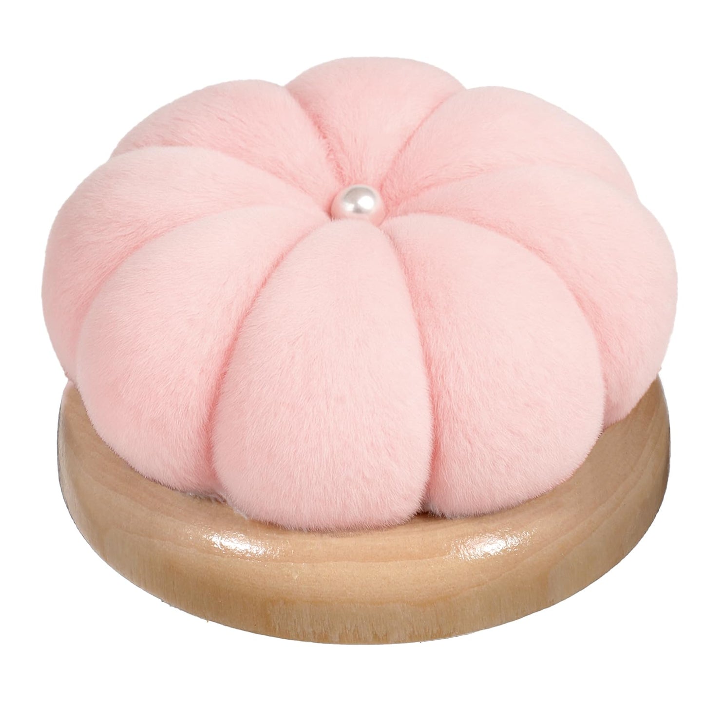 Cute Wooden Base Needle Pincushions Japanese Style Pin Cushions Round Pin Cushion Sewing Pincushions Needle Holder for Sewing Quilting Needlework DIY Crafts Light Pink