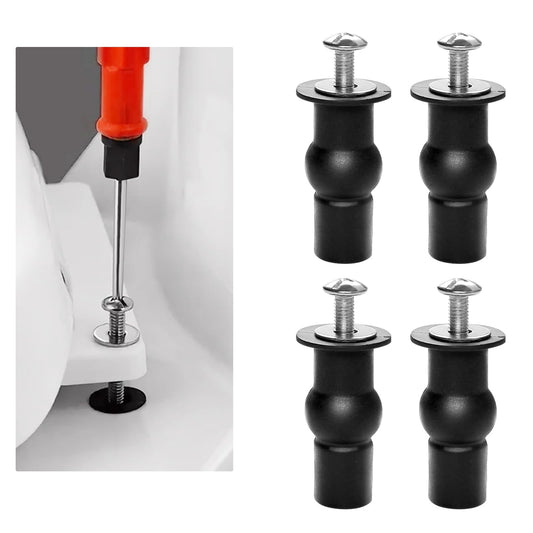 Toilet Seat Screws, 4 Pcs Toilet Seat Bolts Replacement Kit, Universal Toilet Seat Top Fixing Part, Toilet Seat Mount Hardware Hinges Bolt Expanding Seat Cover Screws Toilet Lid Screws Accessories