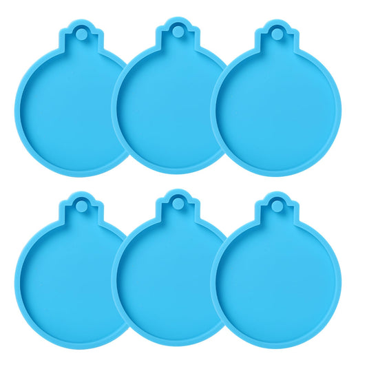 6Pcs Christmas Resin Molds Silicone, Resin Ornament Molds,DIY Resin Molds Silicone Ornaments, DIY Silicone Mold, Round Christmas Ornaments Molds, Christmas Party Decorations Pendant