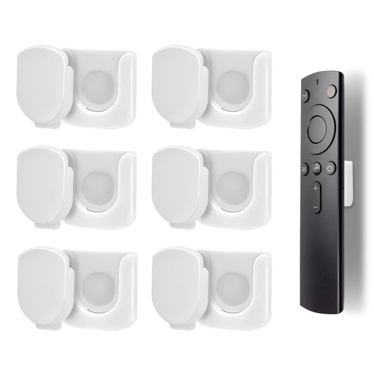 KALIONE 6 Pack Remote Control Holder Magnetic Wall Mount Magnetic Remote Control Holder for TV, Fan, Air Conditioner Remotes Holder with Self-Adhesive Back (White)