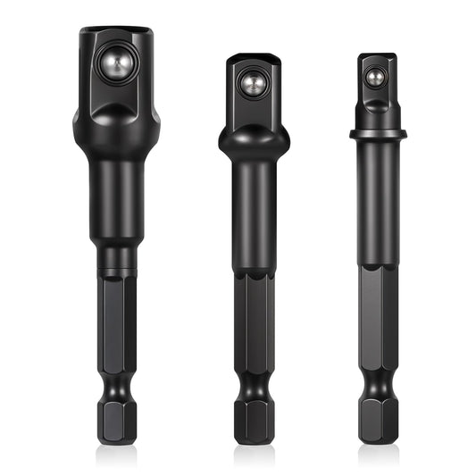 3/8 Socket Adapter 6 Pack 3/8 Impact Adapter 1/4 Inch to 3/8 Socket Adapter Kit for Impact Driver Automotive DIY Extension Socket Driver Bits Handle Nut Driver and Drills