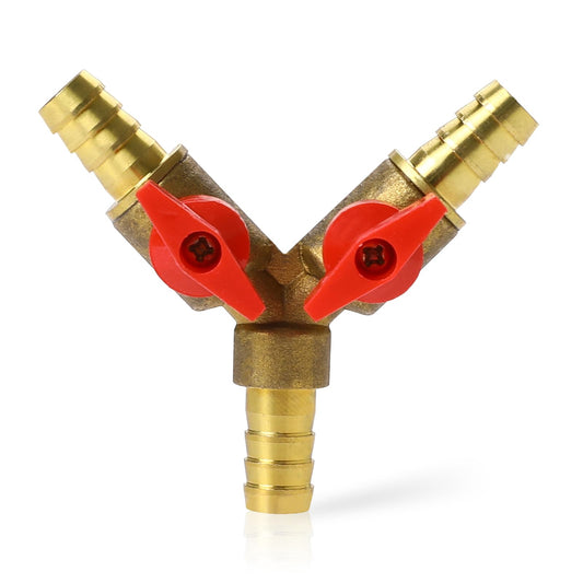3 Way Hose Splitter Brass Hose Connector 3 Way 8mm Shut Off Ball Valve for Water, Oil & Gas to Garden Watering, Construction and Industry