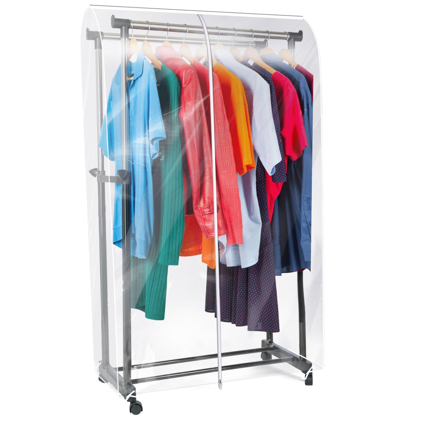 Transparent Clothes Rack Cover 24x20x59 Inch Garment Hanging Rack Cover with Zipper Dustproof Waterproof Clear Garment Bags for Closet Storage Protector