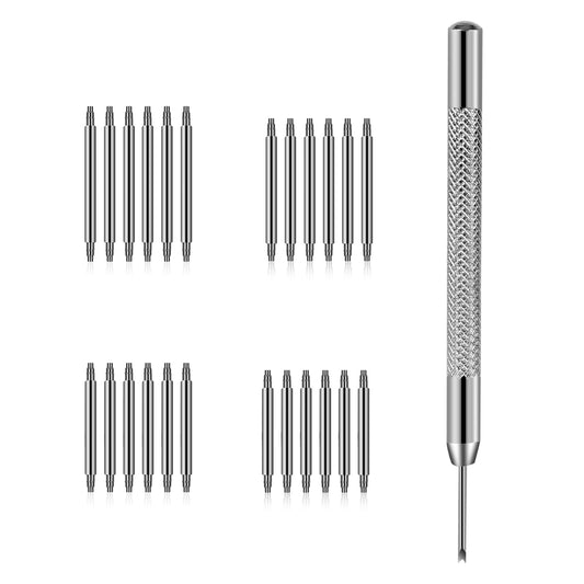 KALIONE 21 Packs Watch Band Pins Replacement Kit, Heavy Duty Watch Pins with Spring Bar Removal Tool, 4 Sizes 18-22mm Stainless Steel Watch Band Pins Kit for Watch Band Repair