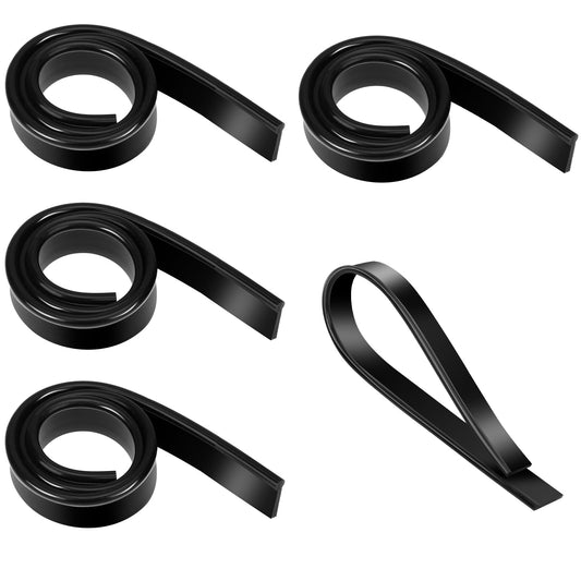 4 PCS Squeegee Rubber Replacement, 18 Inch Squeegee Refill Silicone Squeegee Rubber Replacement Squeegee Scrubber Refill Head Commercial Squeegee Refills for Windows Glass Shower Doors Black